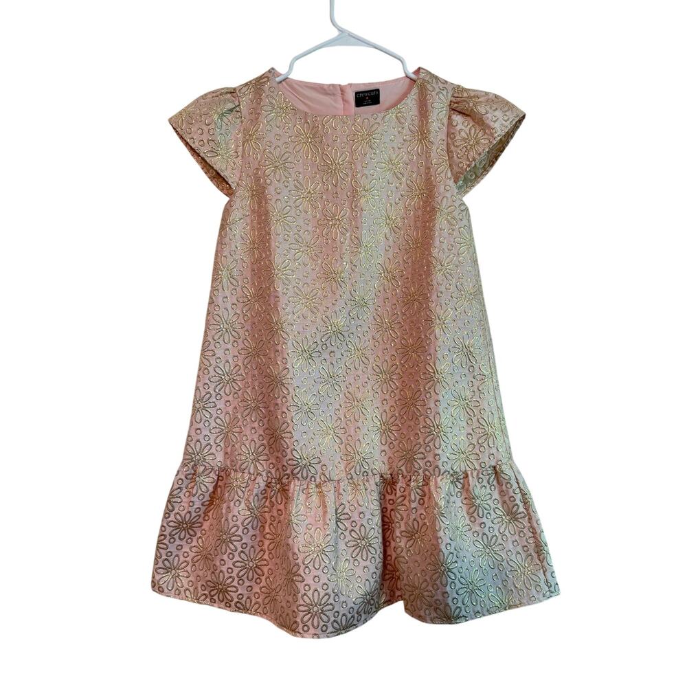 J. Crew Crewcuts Drop-Waist Jacquard Dress Holiday Recital Pink Floral Girls' 14 - Picture 8 of 8